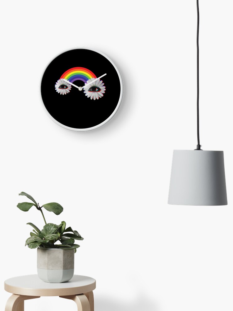 Dreamcore Weirdcore Aesthetics Rainbow Flower Eyes Clock for Sale by  ghost888