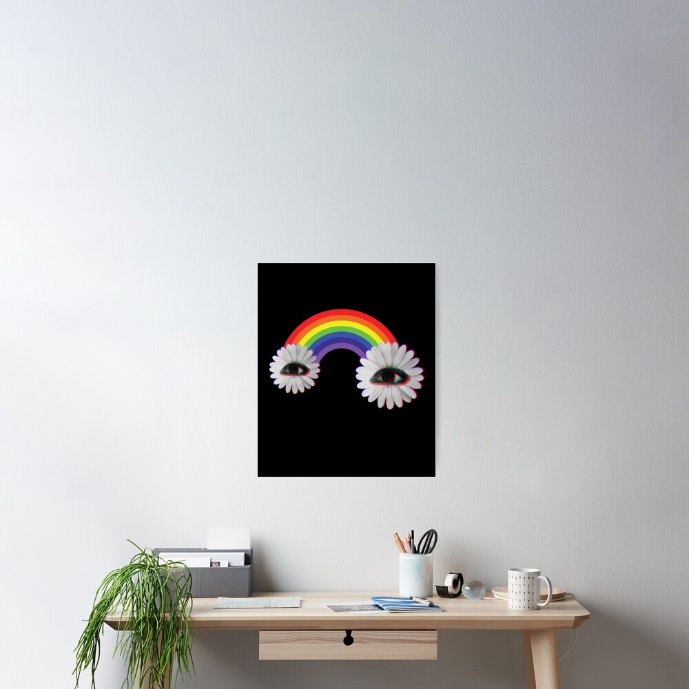 Dreamcore Weirdcore Aesthetics Rainbow Flower Eyes Sticker for Sale by  ghost888