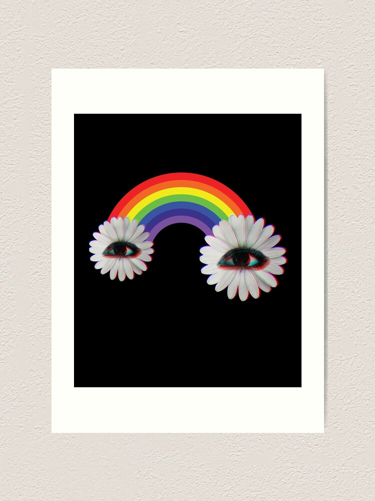 Dreamcore Weirdcore Aesthetics Rainbow Flower Eyes Art Print for Sale by  ghost888
