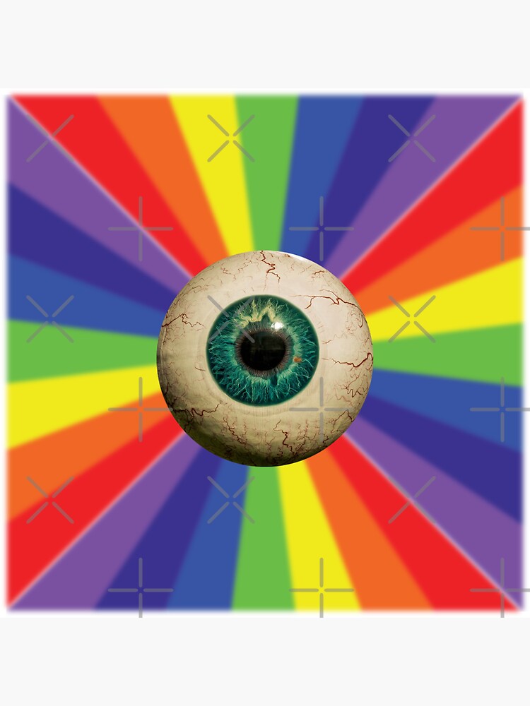 Dreamcore Weirdcore Aesthetics Rainbow Flower Eyes Sticker for Sale by  ghost888