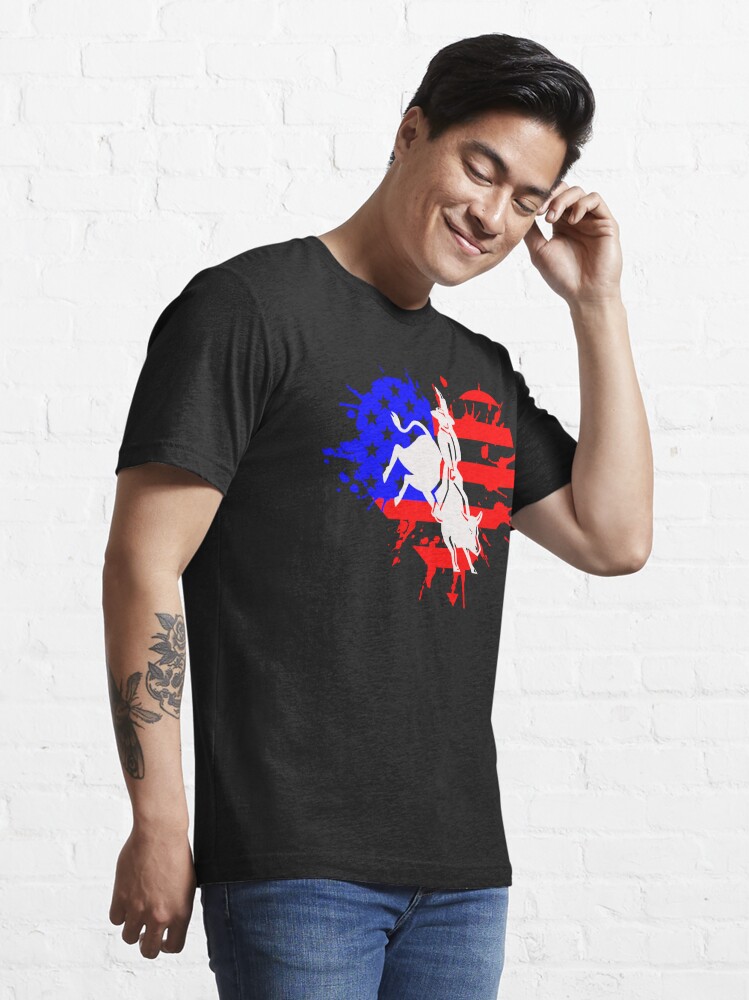 Patriotic Bull Rider Rodeo Cowboy  Essential T-Shirt for Sale by
