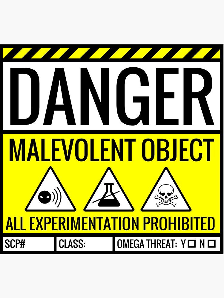 Thumbnail 3 of 3, Sticker, Danger: Malevolent Object designed and sold by gourmetcheeses.
