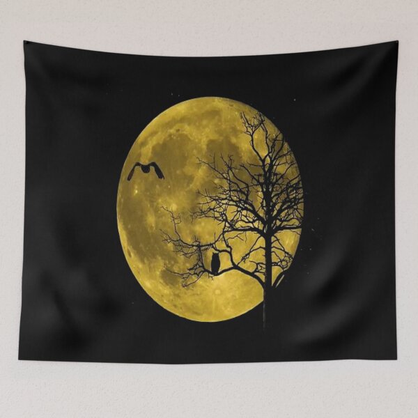 Item preview, Gold moon birds tree Art  designed and sold by BEAUTY ⭐⭐⭐⭐⭐.