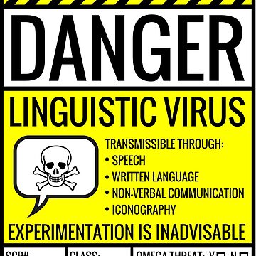 Artwork thumbnail, Danger: Linguistic Virus by Alex Eylar