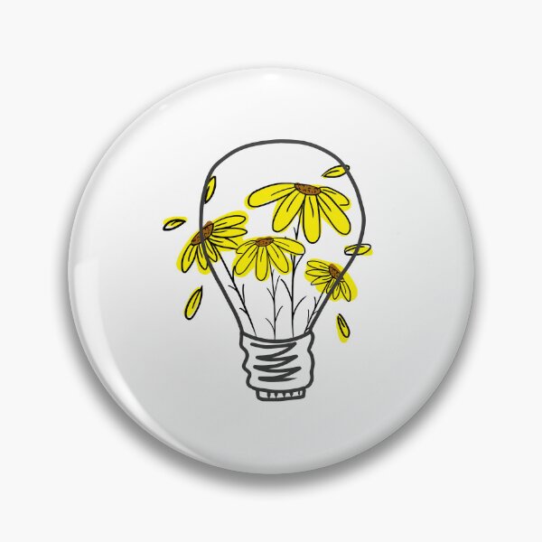 Item preview, Light Bulb with Yellow Flowers designed and sold by Unaiza Khalid.