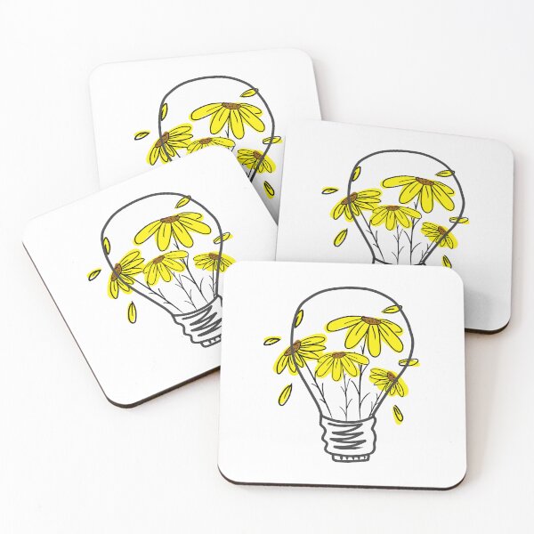Item preview, Light Bulb with Yellow Flowers designed and sold by Unaiza Khalid.
