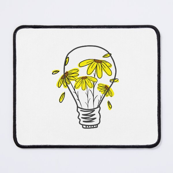 Item preview, Light Bulb with Yellow Flowers designed and sold by Unaiza Khalid.