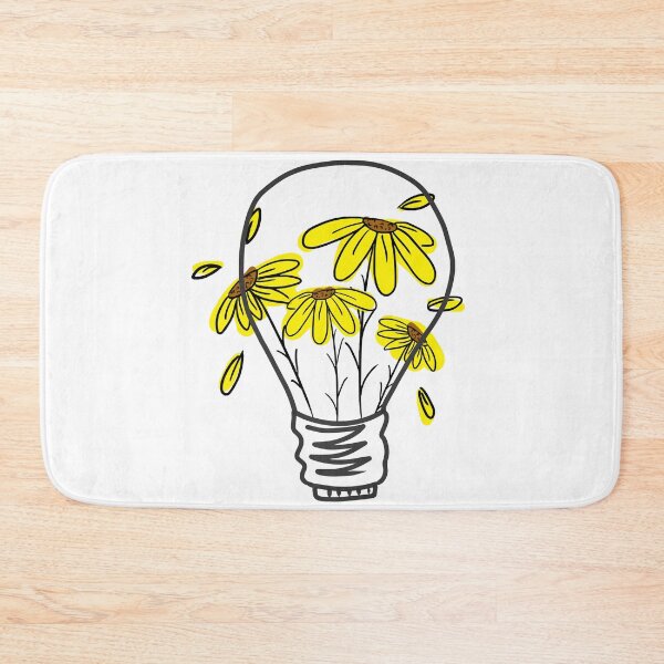 Item preview, Light Bulb with Yellow Flowers designed and sold by Unaiza Khalid.