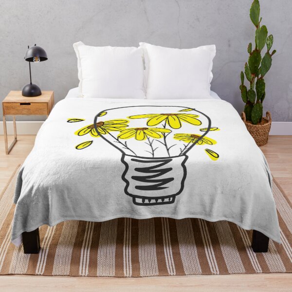 Item preview, Light Bulb with Yellow Flowers designed and sold by Unaiza Khalid.