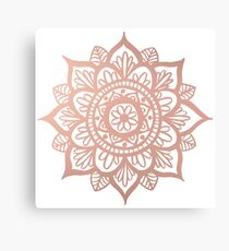 New Rose Gold Mandala Canvas Print