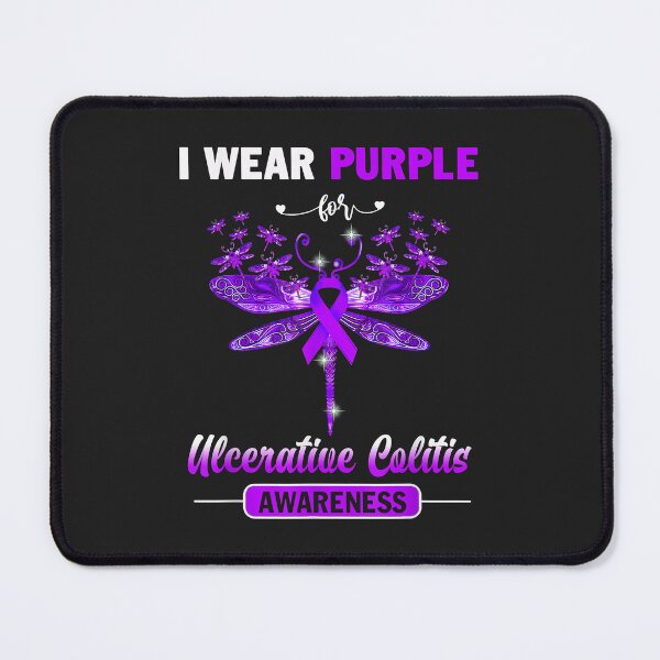 Item preview, I Wear Purple Ulcerative Colitis Awareness Dragonfly designed and sold by Corelli87.