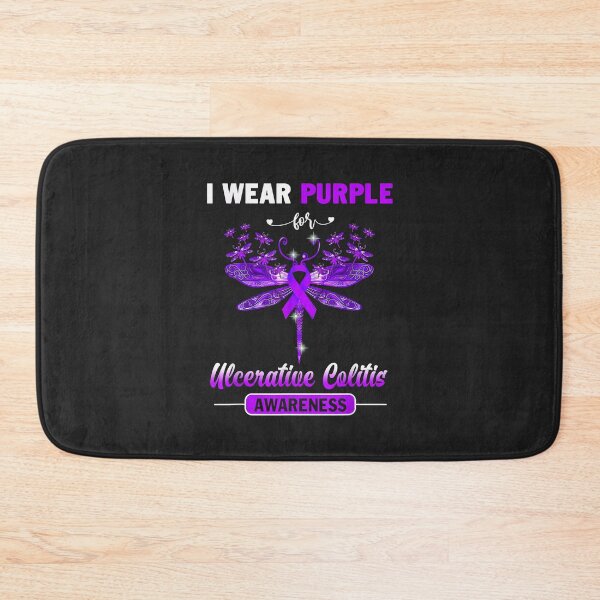 Item preview, I Wear Purple Ulcerative Colitis Awareness Dragonfly designed and sold by Corelli87.