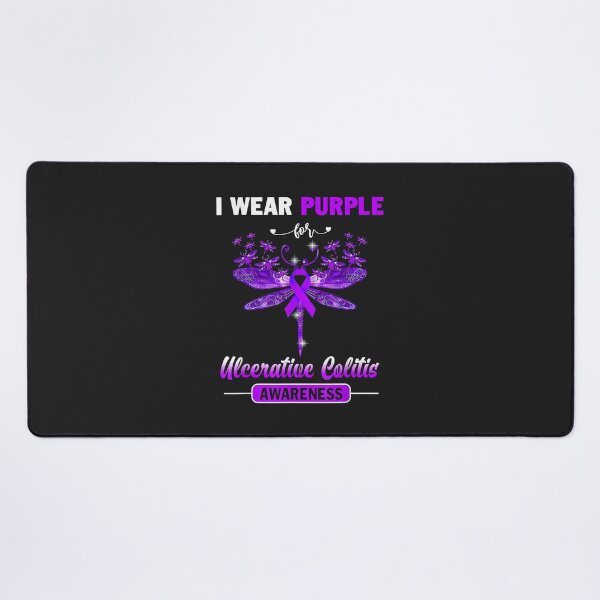 Item preview, I Wear Purple Ulcerative Colitis Awareness Dragonfly designed and sold by Corelli87.