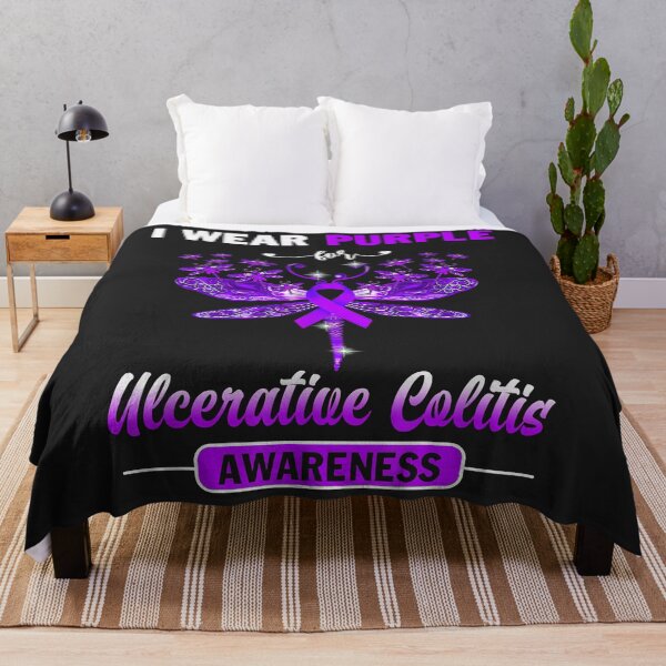 Item preview, I Wear Purple Ulcerative Colitis Awareness Dragonfly designed and sold by Corelli87.