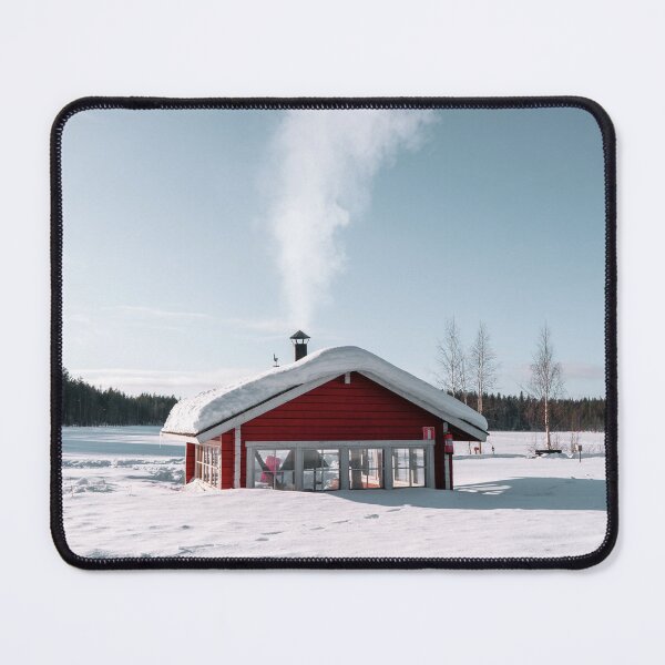 Item preview, Red cabin in the snow designed and sold by Tvdesignx.