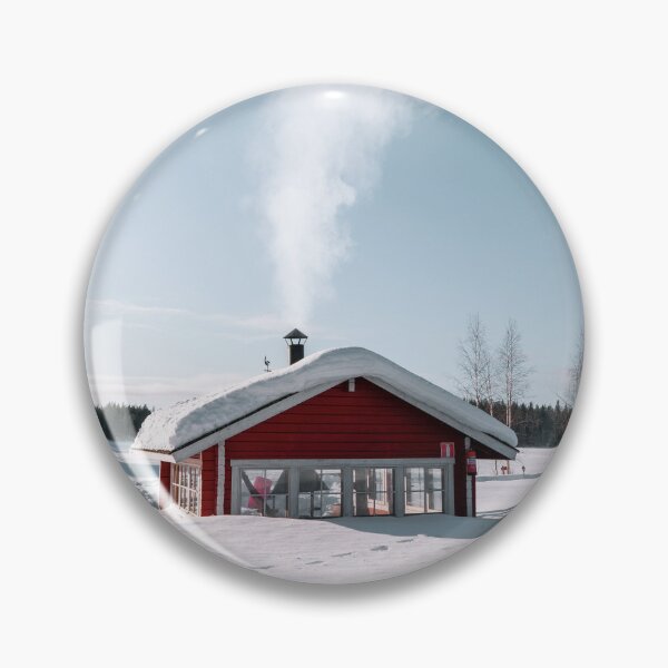 Item preview, Red cabin in the snow  designed and sold by Tvdesignx.