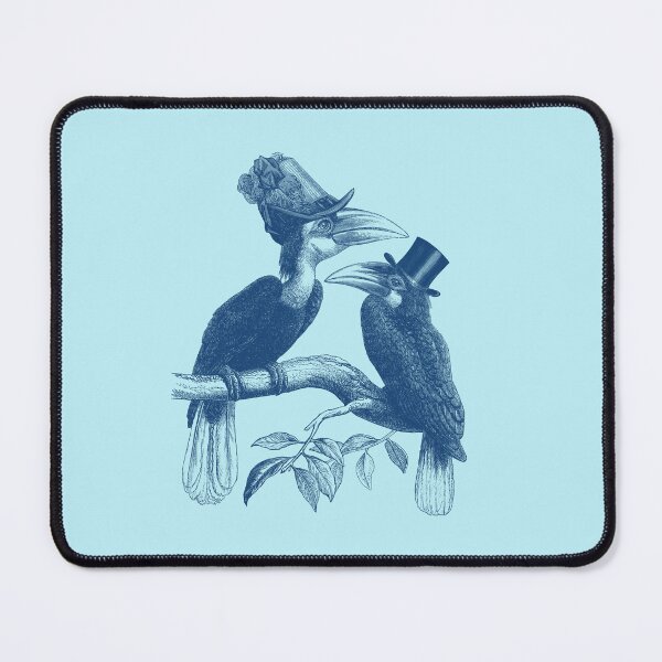 Item preview, Cute Hornbill Couple (all blue version) designed and sold by Madame Memento.