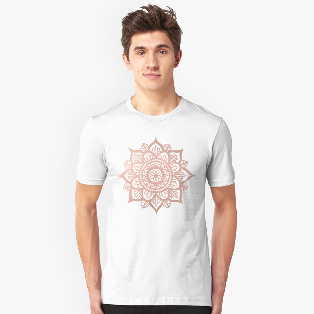Nuevo Mandala de oro rosa Camiseta ajustada