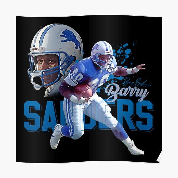 Barry Sanders Football tribute Poster - MojoHand - Everything Blues™