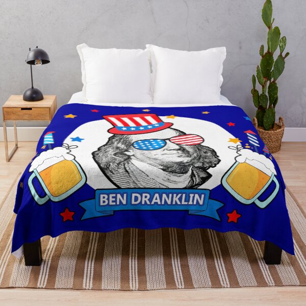 Item preview, FUNNY 4th of July Ben Franklin Drinkin - Beer Fireworks & Freedom Patriotic designed and sold by originalsusie.