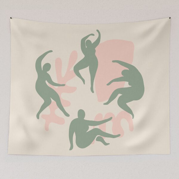 Item preview, Dancing women art, Abstract art, Exhibition, Mid century modern, Retro print, Danish pastel designed and sold by KristinityArt.