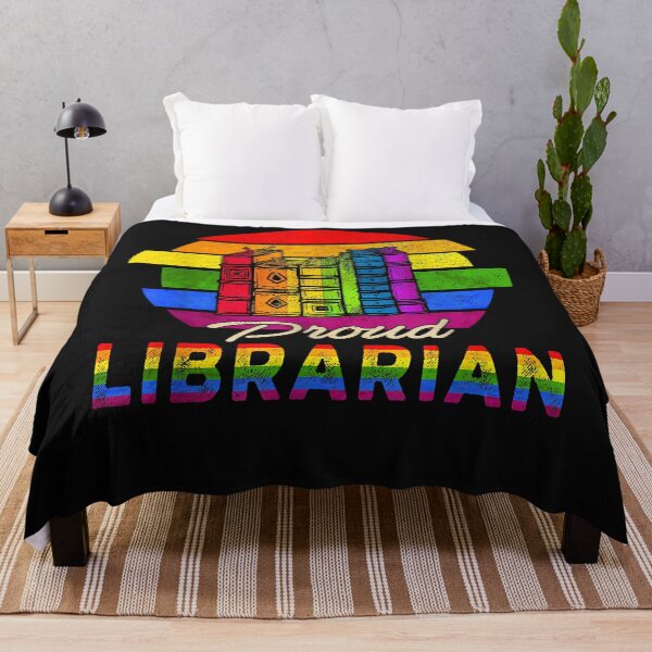 Item preview, Vintage Retro Proud Librarian Rainbow Flag Proud LGBT Lover designed and sold by Vignette2323.