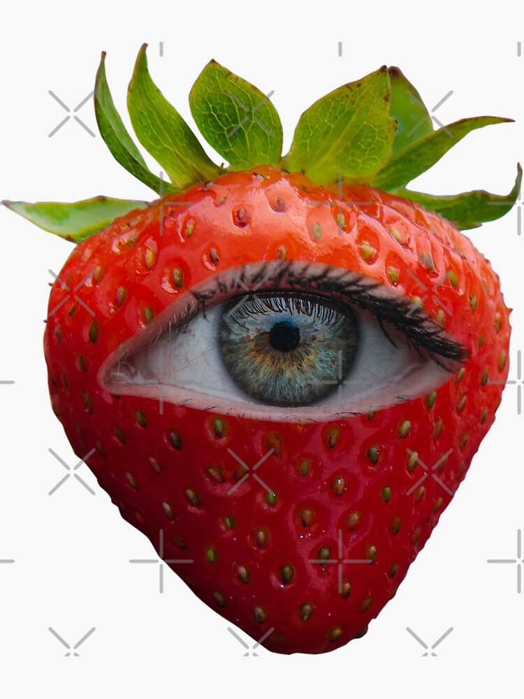 Weirdcore Aesthetics Dreamcore Glitch Eyed Strawberry | Art Board Print