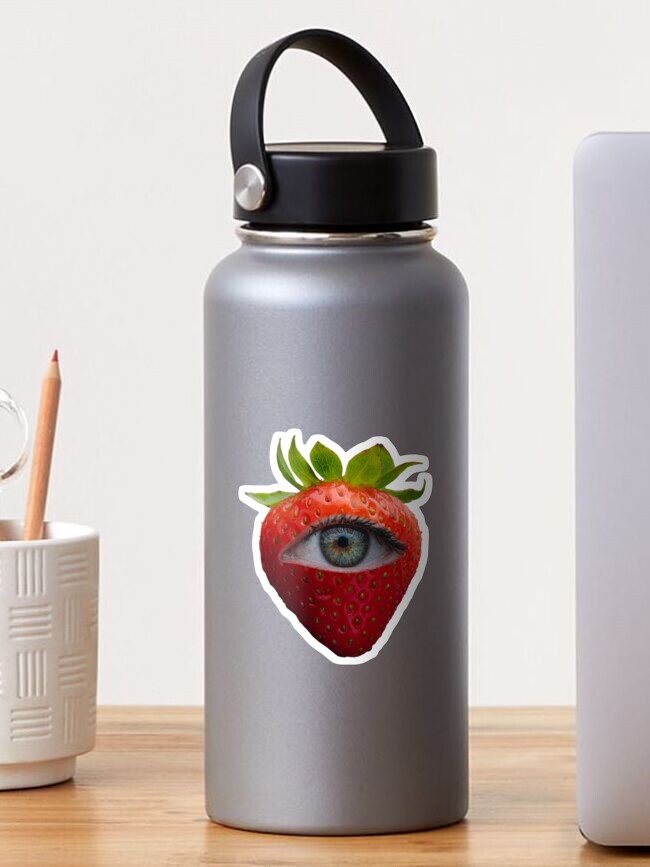 Weirdcore Aesthetics Dreamcore Glitch Eyed Strawberry | Art Board Print