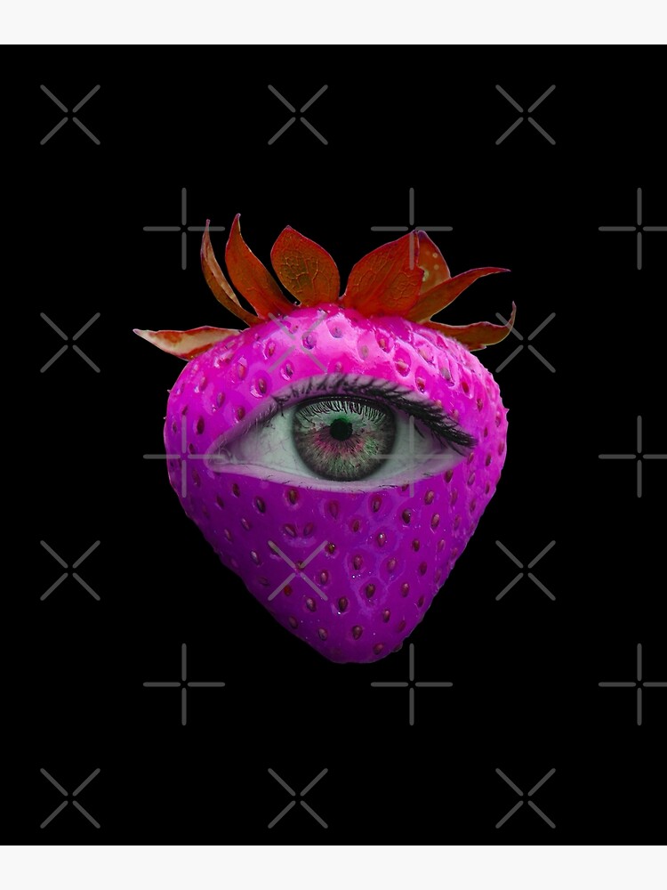 Weirdcore Aesthetics Dreamcore Pink Eyed Strawberry | Poster