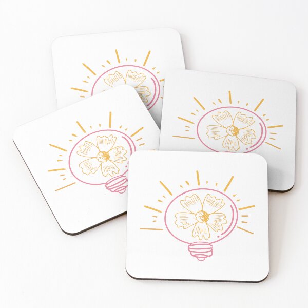 Item preview, Pink Light Bulb with Yellow Flowers designed and sold by Unaiza Khalid.