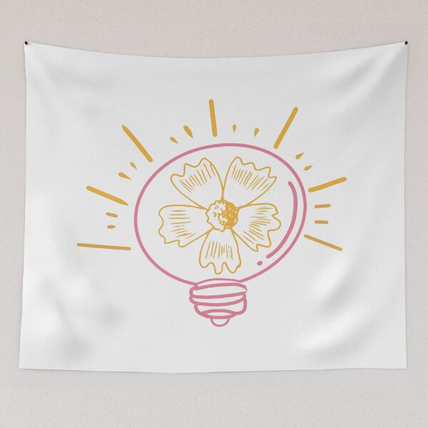 Item preview, Pink Light Bulb with Yellow Flowers designed and sold by Unaiza Khalid.