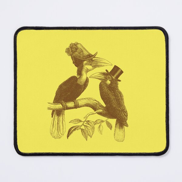 Item preview, Hornbill Wedding Couple (brown and yellow) designed and sold by Madame Memento.