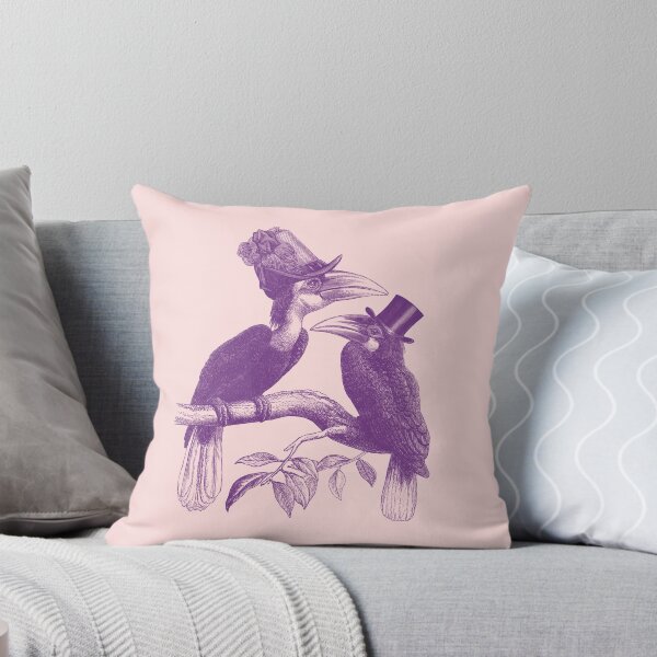 Item preview, Hornbill Bird Couple (pink and purple) designed and sold by Madame Memento.
