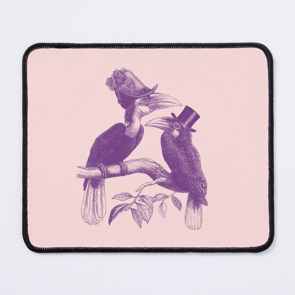 Item preview, Hornbill Bird Couple (pink and purple) designed and sold by Madame Memento.