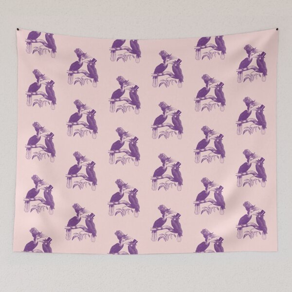 Item preview, Hornbill Bird Couple (pink and purple) designed and sold by Madame Memento.