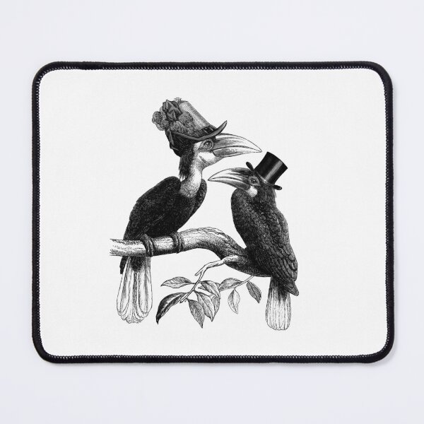 Item preview, Victorian Hornbill Birds (black and white) designed and sold by Madame Memento.