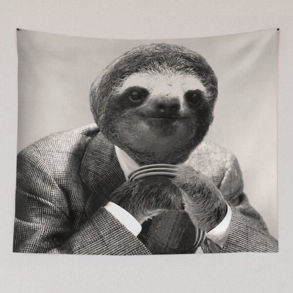 Item preview, Gentleman Sloth #3 - Print / Home Decor / Wall Art / Poster / Gift / Birthday / Sloth Lover Gift / Animal print Canvas Print designed and sold by Furry And  Purry.