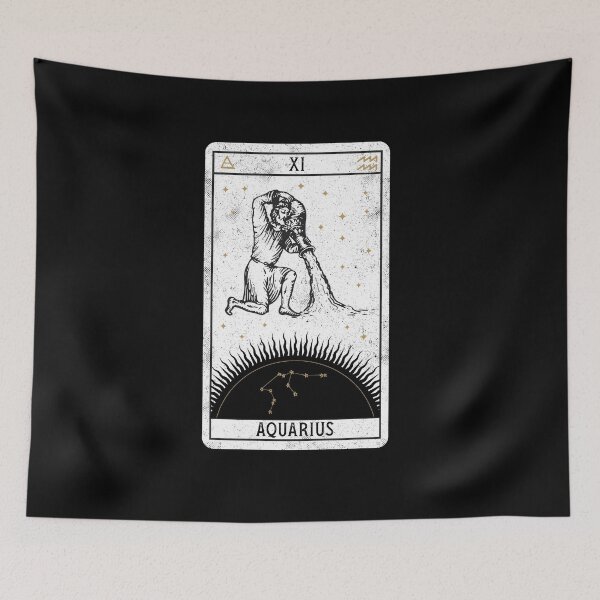 Item preview, Aquarius Distressed Goth Tarot Zodiac Sign designed and sold by Nemons.