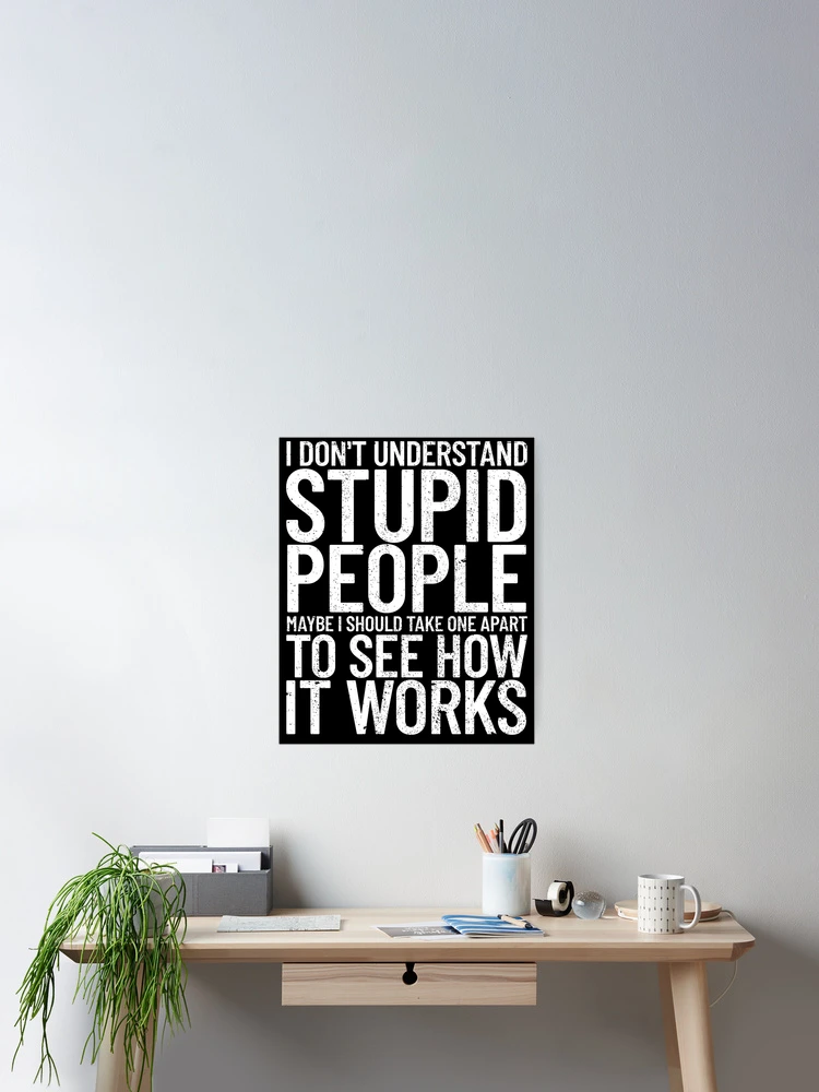 Imagen 2 de 3, Póster con la obra I Don't Understand Stupid People Funny Sarcastic Gear, diseñada y vendida por DynamicDesign.