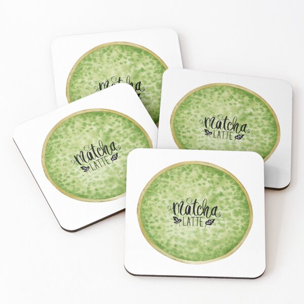 Artikelvorschau, Matcha-Latte-Getränk-Aquarell-Illustration entworfen und verkauft von HappyNoireArt.