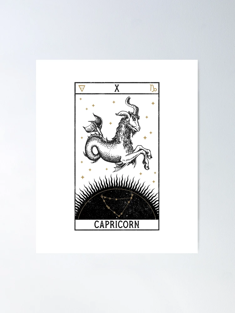 Póster for Sale con la obra «Capricornio apenado Goth Tarot Signo