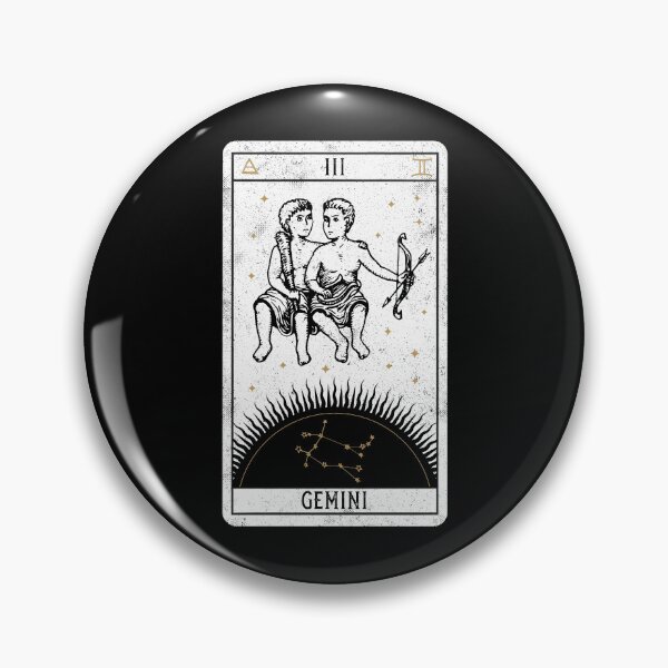 Item preview, Gemini Distressed Goth Tarot Zodiac Sign designed and sold by Nemons.