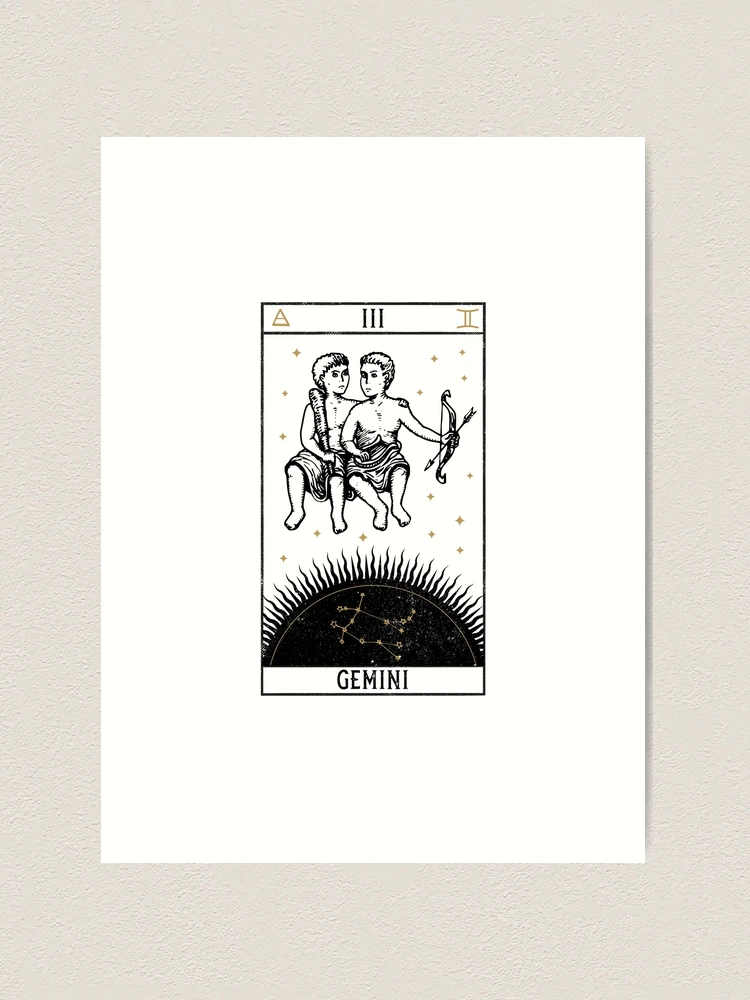 Gemini Distressed Goth Tarot Zodiac Sign