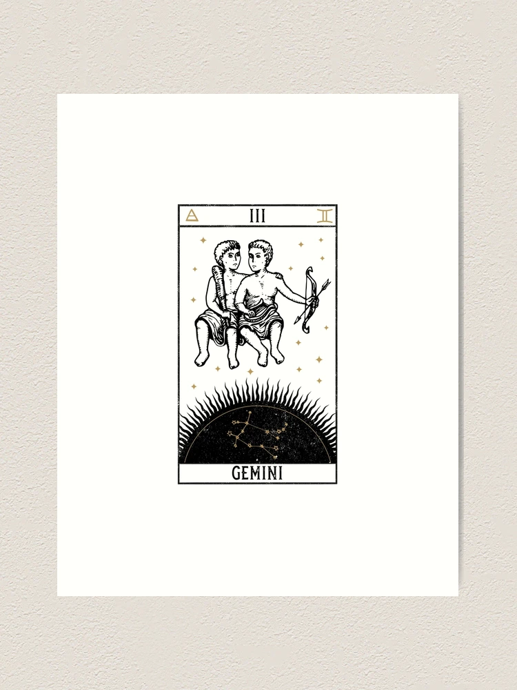Gemini Distressed Goth Tarot Zodiac Sign