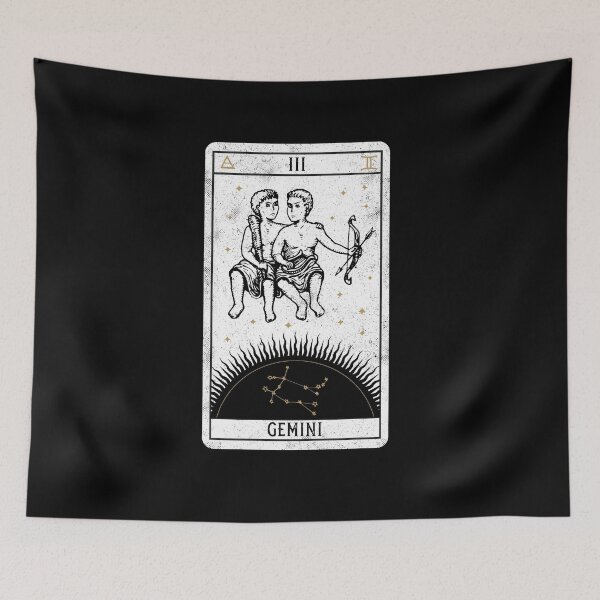 Item preview, Gemini Distressed Goth Tarot Zodiac Sign designed and sold by Nemons.