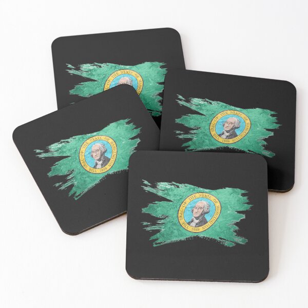 Item preview, Washington State, USA. Evergreen State, Emerald City, Alki. Abstract with State Seal. designed and sold by GEM STYLE.