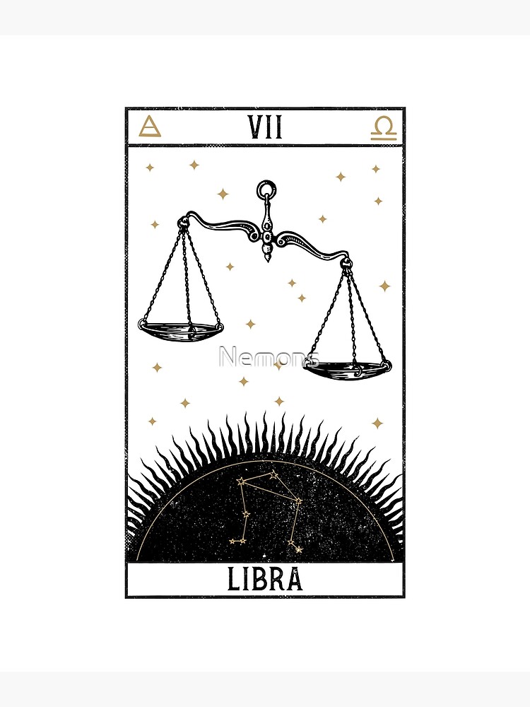 Libra Distressed Goth Tarot Zodiac Sign