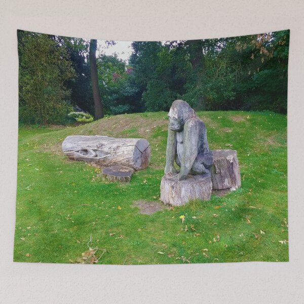 Item preview, #220 |☼| Human & Gorilla Tree Carvings - Angled Shot (Elsham Hall, Gardens & Country Park) designed and sold by Naean H.F. (Nez Man).
