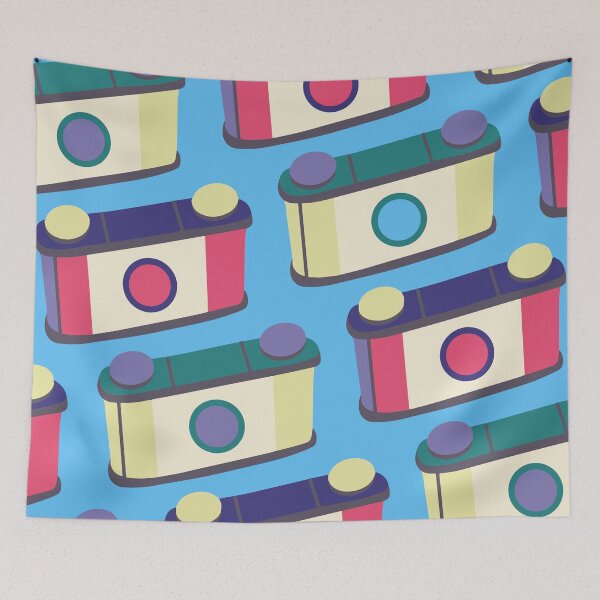 Item preview, Retro Pinhole Camera Pattern - True Summer Seasonal Color Palette designed and sold by aaalou.