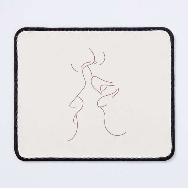 Item preview, Abstract man and woman kiss lips by line drawing designed and sold by NazarliNigar.